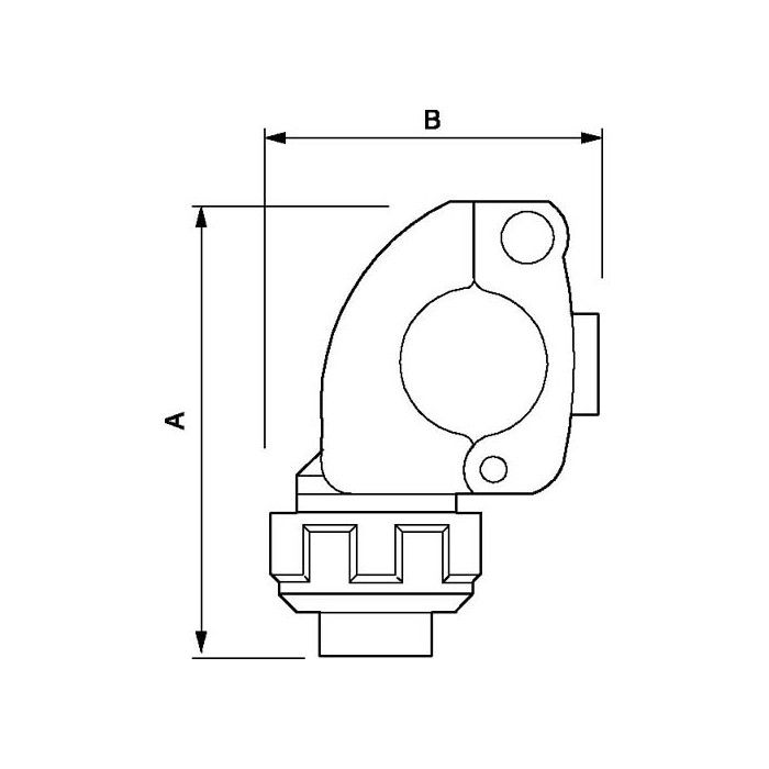 Aluminium quick branch plug threaded 25 mm x 1/2"