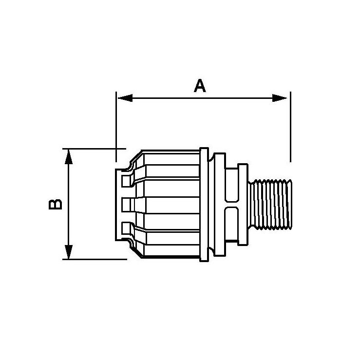 Coupling 25 mm 1" male