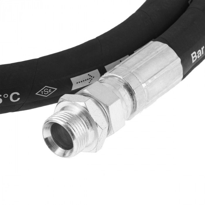 High-pressure air hose 3/4" 1 m 105 bar straight + elbow fittings
