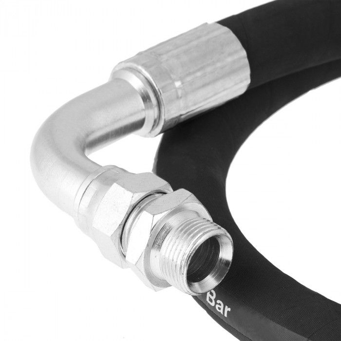 High-pressure air hose 3/4" 1 m 105 bar straight + elbow fittings