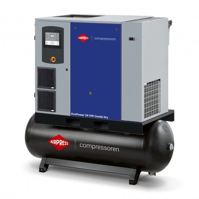 Screw compressor EcoPower 35D IVR Combi Dry 13 bar 35 HP/26 kW 840 - 4116 l/min 500 l