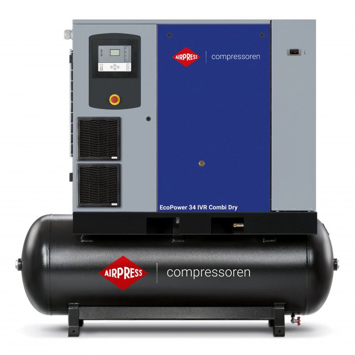 Screw compressor EcoPower 35D IVR Combi Dry 13 bar 35 HP/26 kW 840 - 4116 l/min 500 l