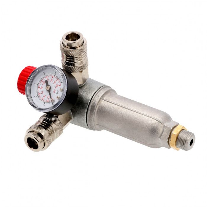 Pressure reducing valve 3/8" 10 bar with 2 quick couplings universal