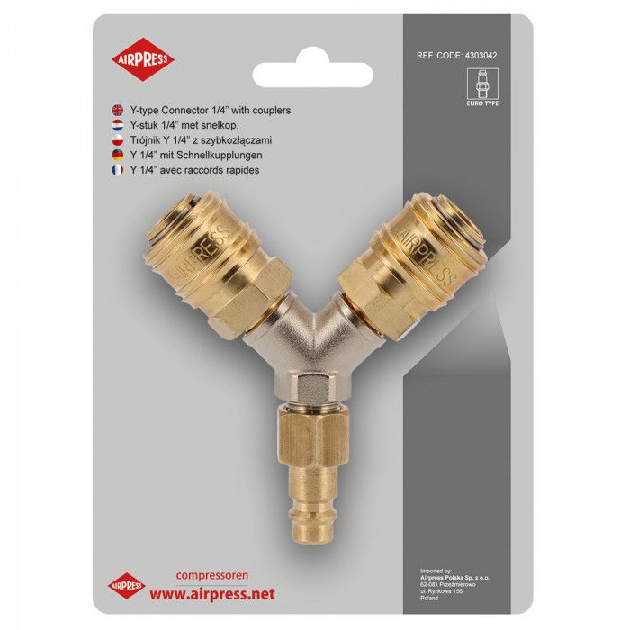 Y-piece quick coupling Euro 1/4"
