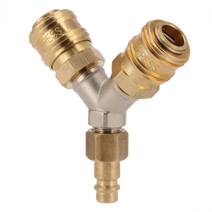 Y-piece quick coupling Euro 1/4"