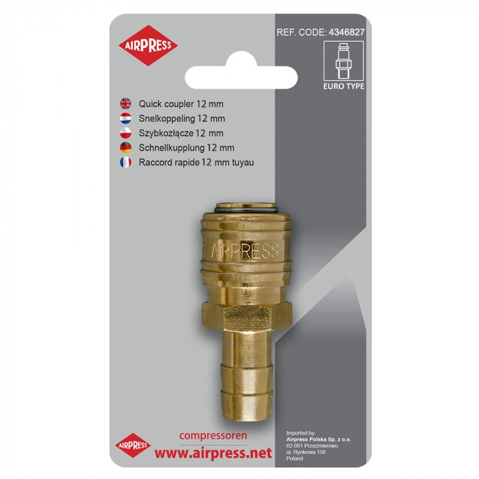 Quick coupling Euro 12 mm hose connection