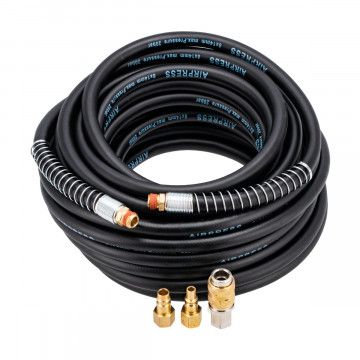 Air hose 20 bar 15 m 1/4" 14 x 8 mm hybrid polymer with set of couplings