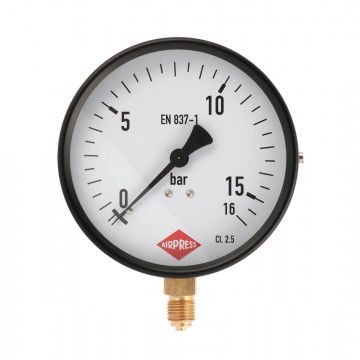 Pressure gauge 1/4" 16 bar rear connection 100 mm