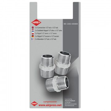 Double nipple 1/2" blister 3 pcs. (3x37513)