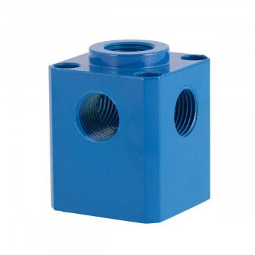 Aluminum manifold cube 5 x 1/2"