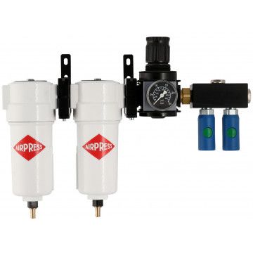 Painting air filtration system with regulator and couplings (2 filters CKL-PP,  Ms 0.1 micron)